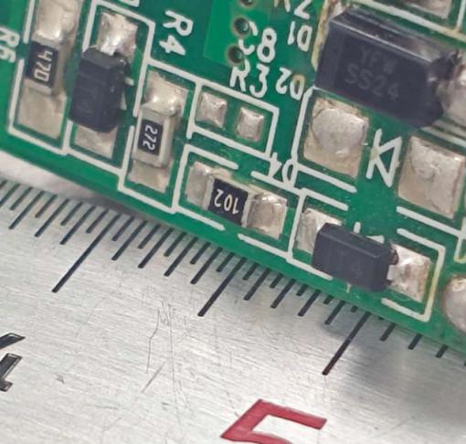 Small characters on a chip resistor (size < 1 mm)